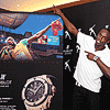 Usain Bolt, ambassadeur de Hublot, court un � 100 m � � Nyon pour un �v�nement de soutien � la Fondation Usain Bolt