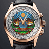 La montre Vulcain Aviator GMT � The Tigers � �mail Cloisonn�  - �dition Limit�e avec le calibre r�veil manufactur� Vulcain Cricket V-13