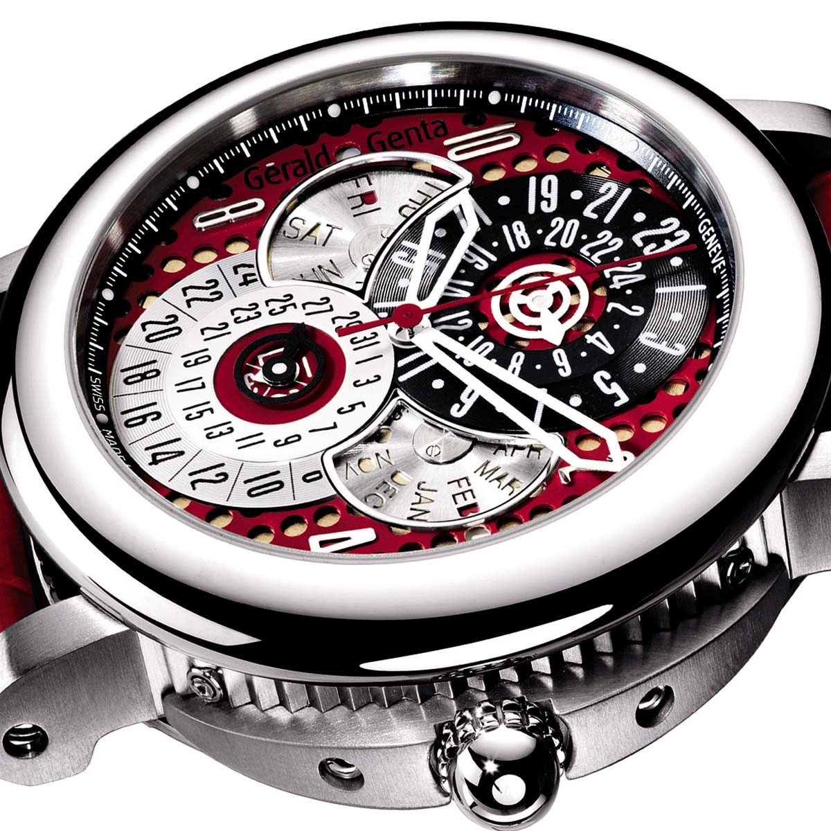 La Cote des Montres : Photo - Gérald Genta Arena en rouge et noir