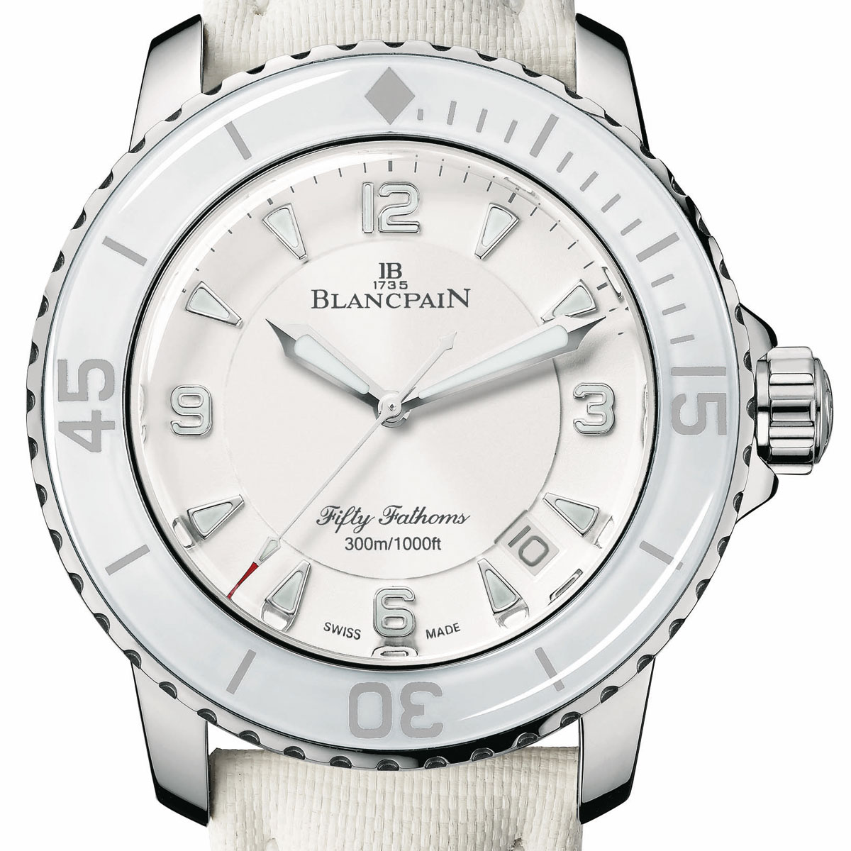 La Cote des Montres : Photo - Blancpain Fifty Fathoms Automatique cadran blanc