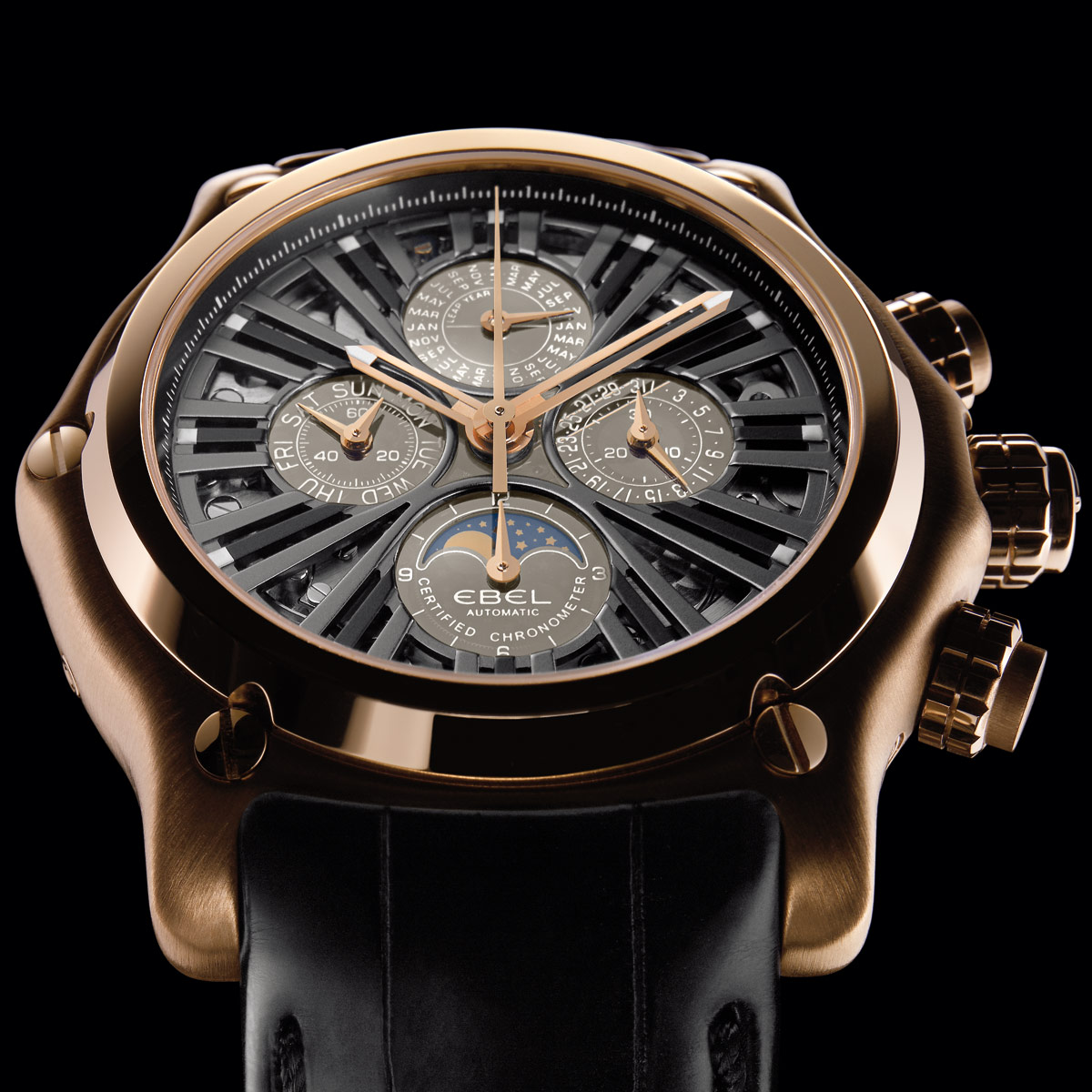 La Cote des Montres : Photo - Ebel 1911 BTR QP or rose