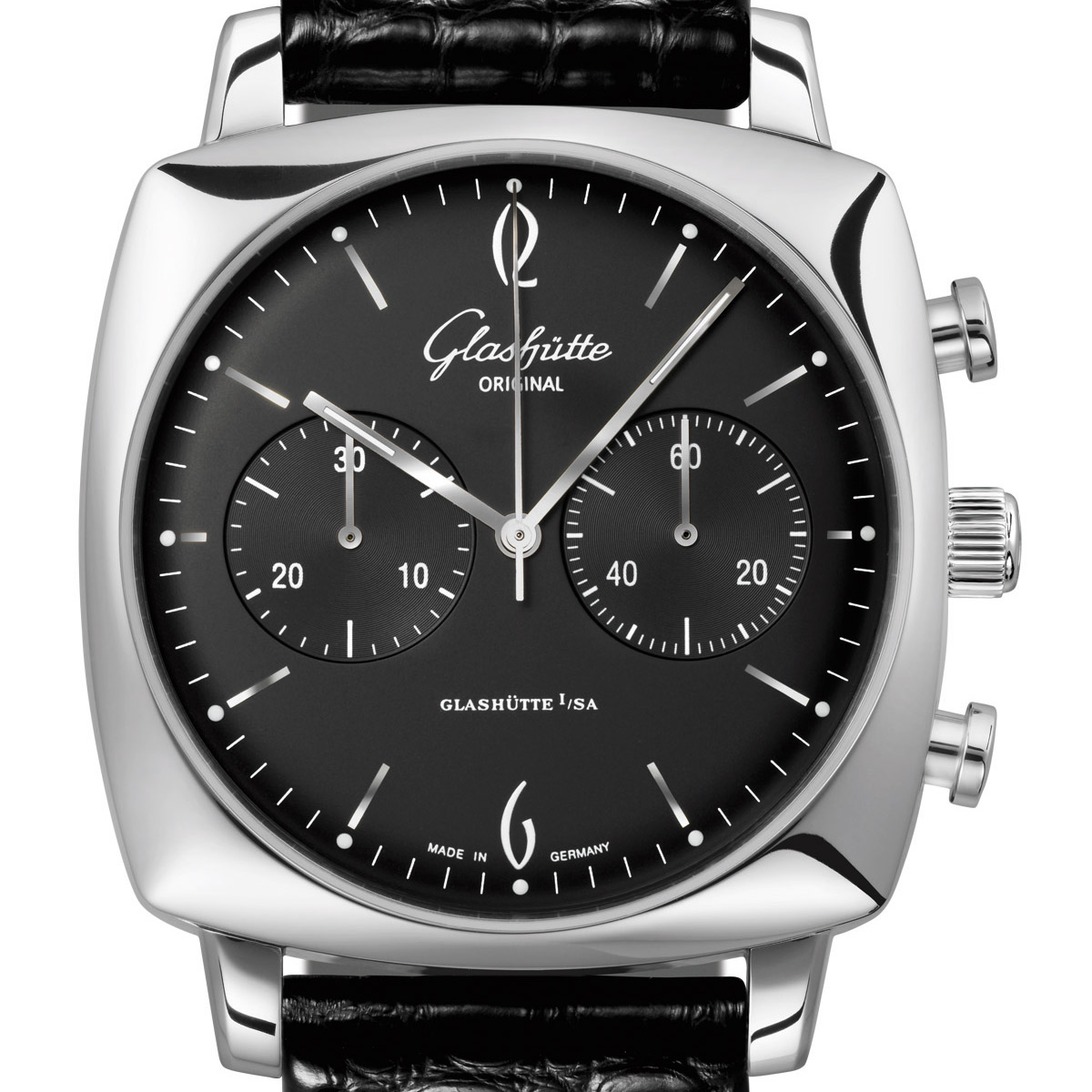 La Cote des Montres : Photo - Glashütte Chronographe carré Senator Sixties