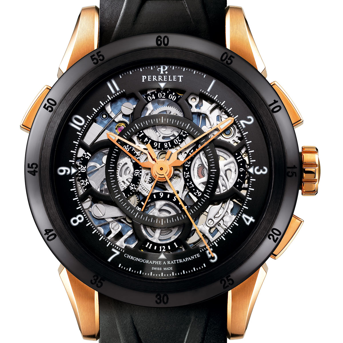 La Cote des Montres : Photo - Perrelet Chronographe à rattrapante semi-squeletté