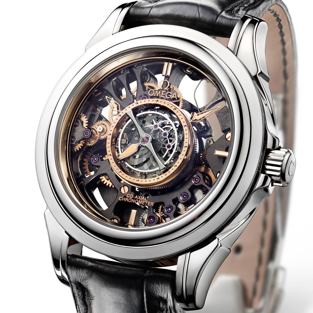 La Cote des Montres : Photo - Omega Tourbillon Central Co-Axial Platine Squelette