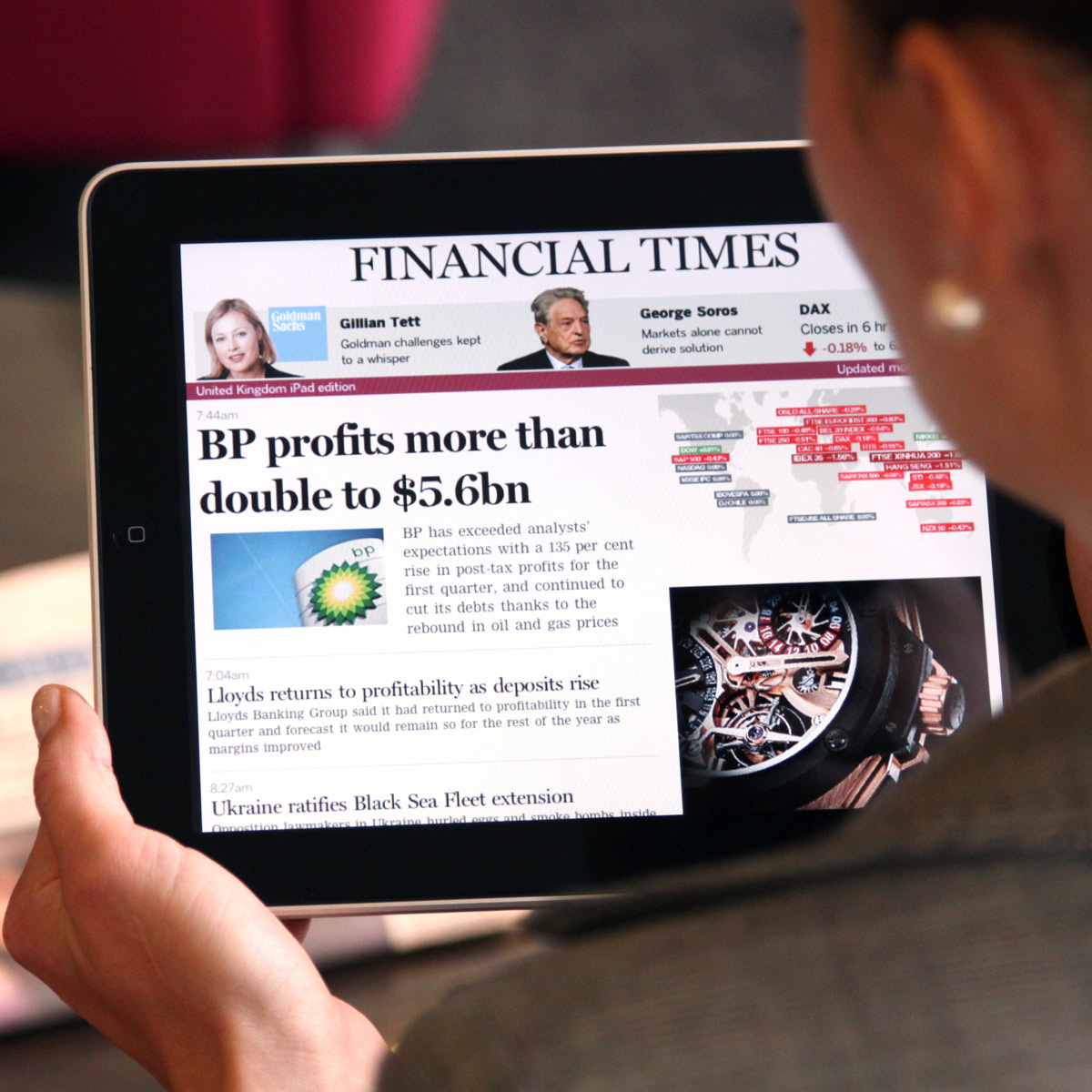 La Cote des Montres : Photo - Le Financial Time (FT.com) lance son application pour iPad avec Hublot