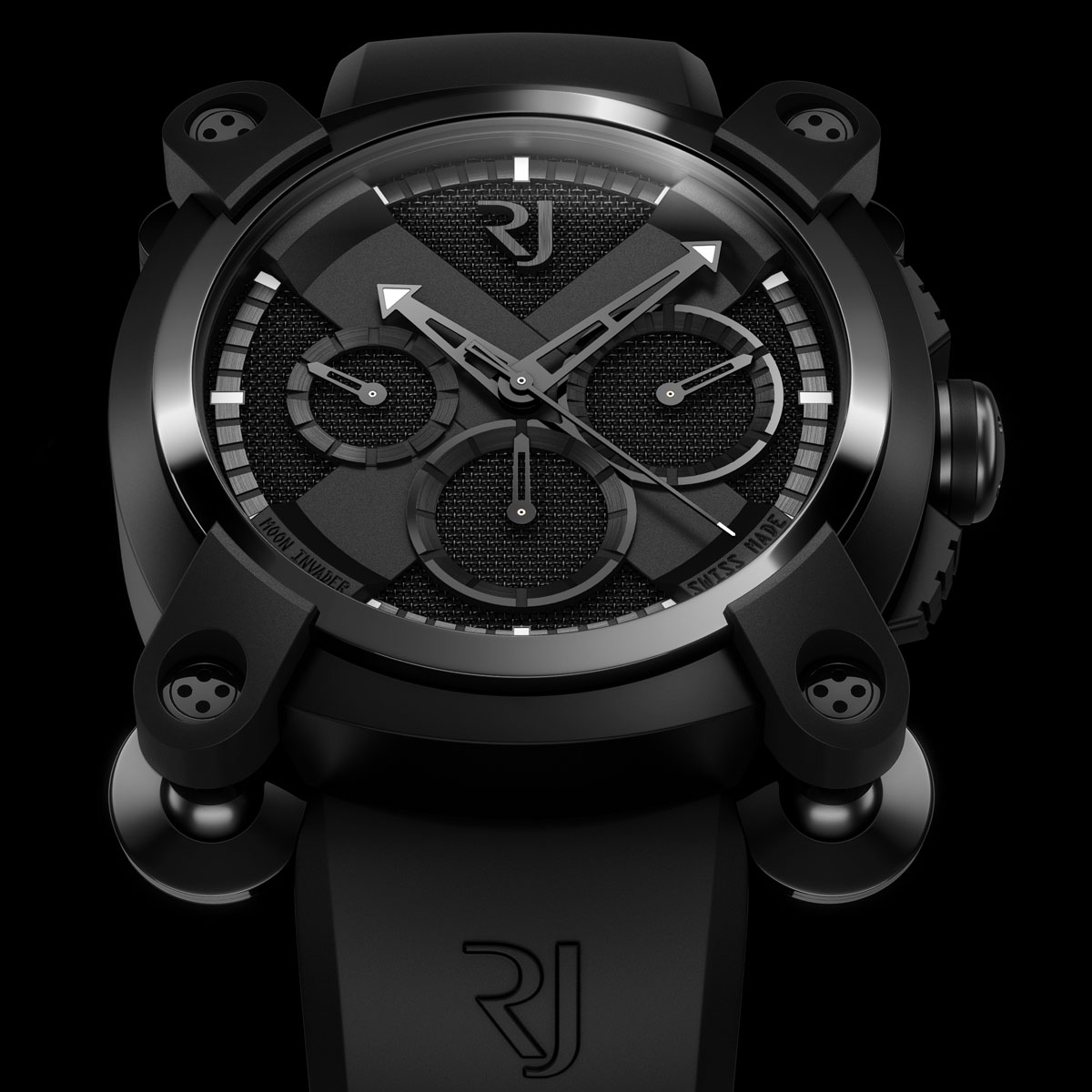 La Cote des Montres : Photo - Romain Jerome Moon Invader Chrono Black Metal