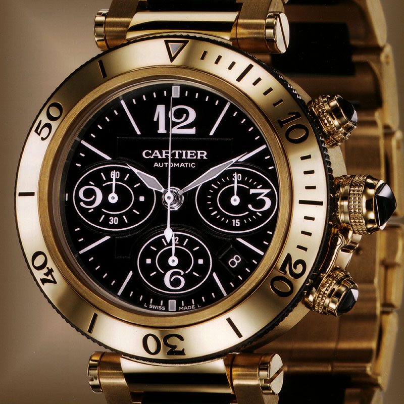 La Cote des Montres : Photo - Cartier  Pasha Seatimer or jaune