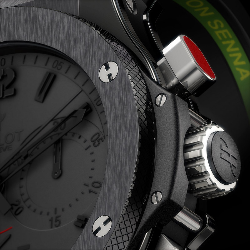 La Cote des Montres : Photo - Hublot Big Bang All Black Rattrapante Ayrton Senna