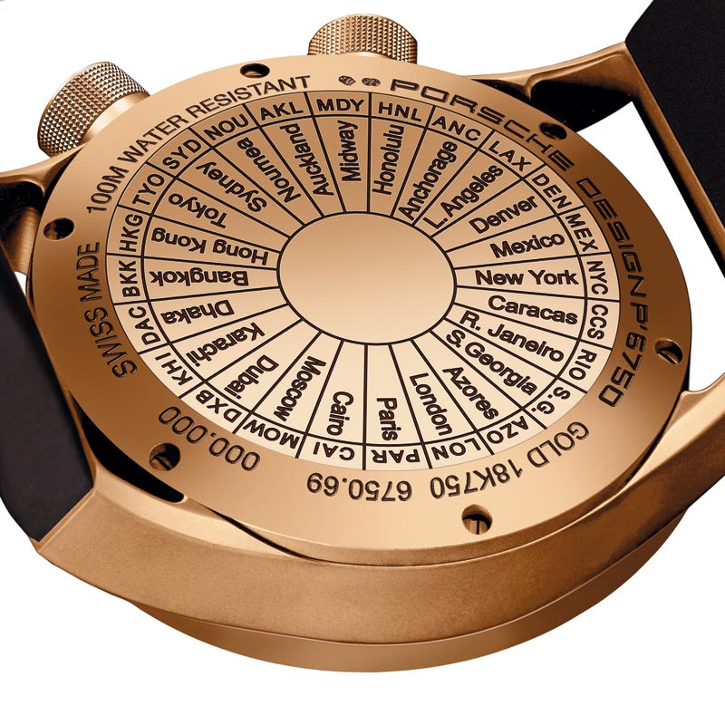 La Cote des Montres : Photo - Porsche Design Worldtimer P’6750 or rose