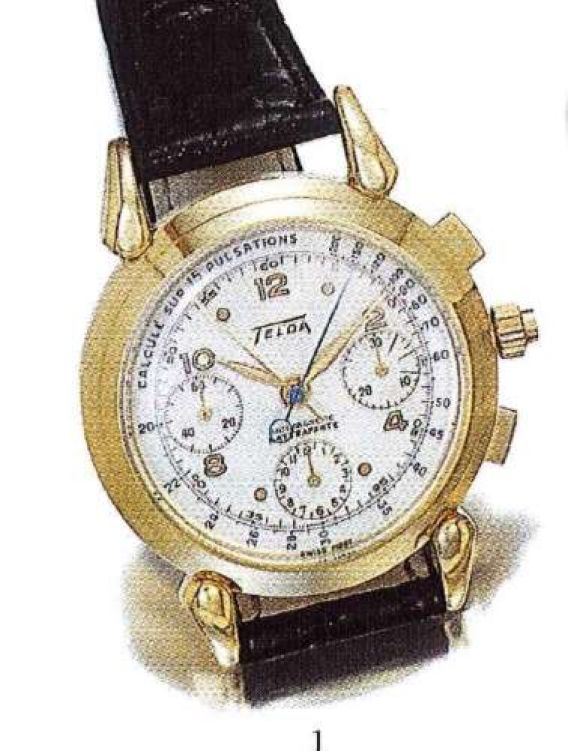 Cadran De Montre Chronographe Telda - 33,18 Mm - Or - Suisse - Pièce D'Occasion